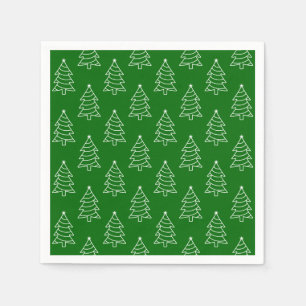 Weihnachtsbaum Dunkles Grünbuch Napkin Serviette