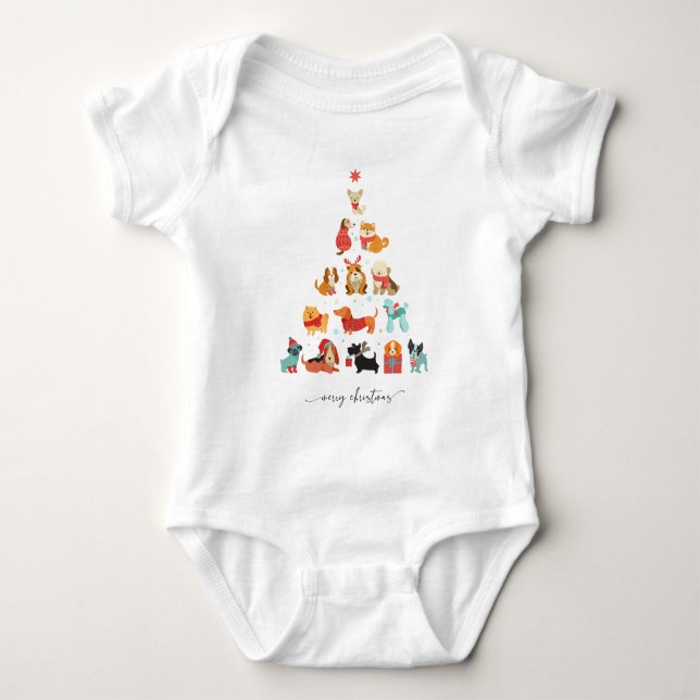 Weihnachtsbaum - Ein Schwanz-Wagner-Urlaub Baby Strampler (Vorderseite)