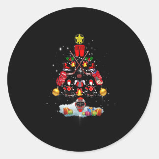 Weihnachtsbaum Eishockey Weihnachtsbaum Weihnachts Runder Aufkleber