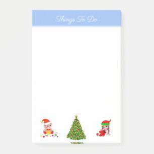 Weihnachtsbaum & Elfen Dinge tun, um Post-it-Notiz Post-it Klebezettel