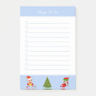 Weihnachtsbaum & Elfen Dinge zu tun Post-it Notize Klebezettel