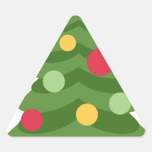Weihnachtsbaum Emojis Dreieckiger Aufkleber