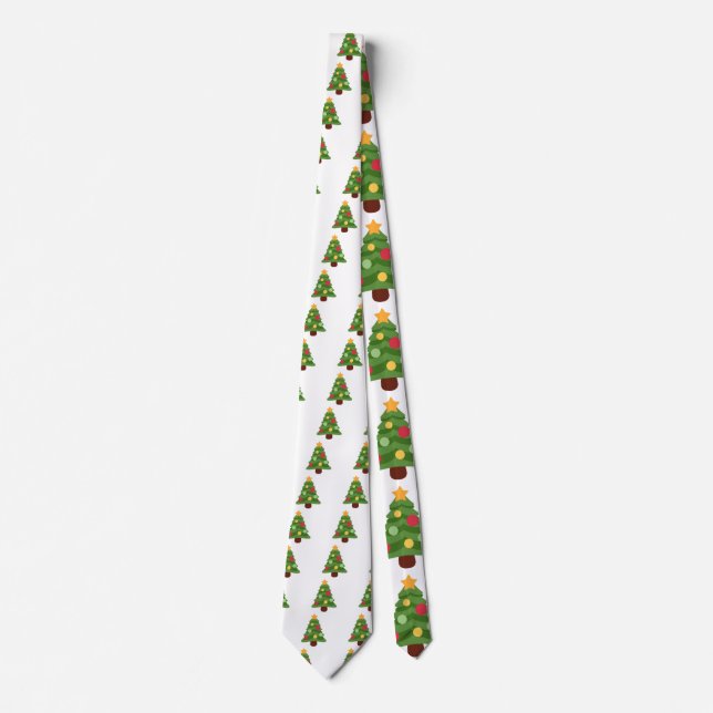 Weihnachtsbaum Emojis Krawatte (Vorderseite)