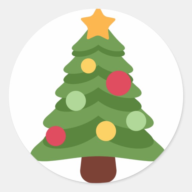 Weihnachtsbaum Emojis Runder Aufkleber (Vorderseite)