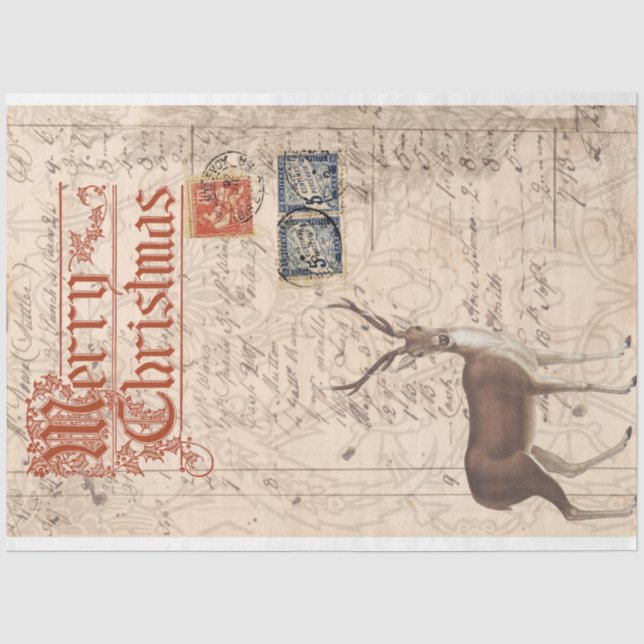 Weihnachtsbaum Ephemera Dekoupage Seidenpapier (Vorderseite)