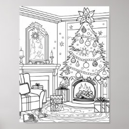 Weihnachtsbaum - Erwachsenenfarben Poster