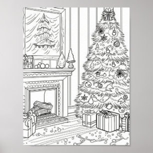 Weihnachtsbaum - Erwachsenenfarben Poster