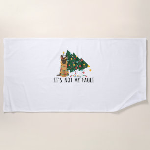 Weihnachtsbaum Es ist nicht mein Fault German Shep Strandtuch