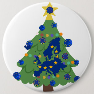 Weihnachtsbaum - Europäische Gewerkschaft EU Eur Button