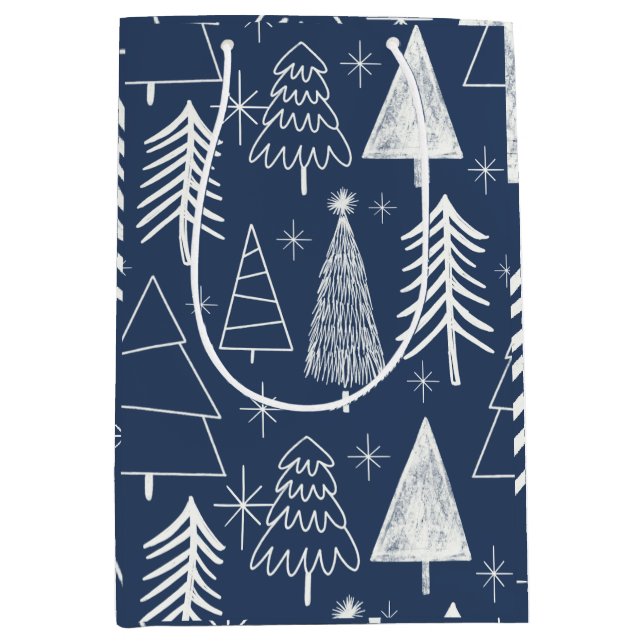 Weihnachtsbaum - Evergreen Tree - Pine Tree Blue Mittlere Geschenktüte (Vorderseite)