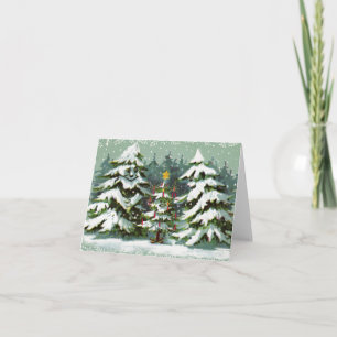 Weihnachtsbaum-Familien-Notizkarte Feiertagskarte