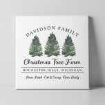 Weihnachtsbaum-Familienferien Leinwanddruck<br><div class="desc">Die Wände sind in Grün,  Holzkohle grau und weiß eingewickelt. Das moderne rustikale Typografie-Design mit 3 frisch geschnittenen,  grünen Weihnachtsbäumen. Personalisieren Sie Ihre Daten mit Ihrem Familiennamen,  Ihrem Standort und anderen benutzerdefinierten Text. Zeigen Sie in Ihrer Zuhause als einzigartigen personalisierten Akzent auf Ihrem Bauernhof Stilvolles Urlaubsstil.</div>