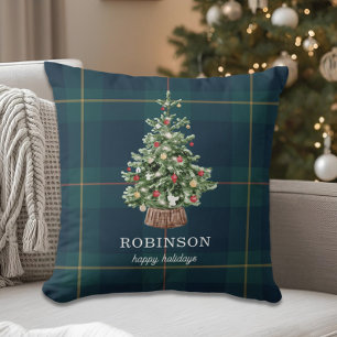 Weihnachtsbaum Familienname Feiertag Kissen