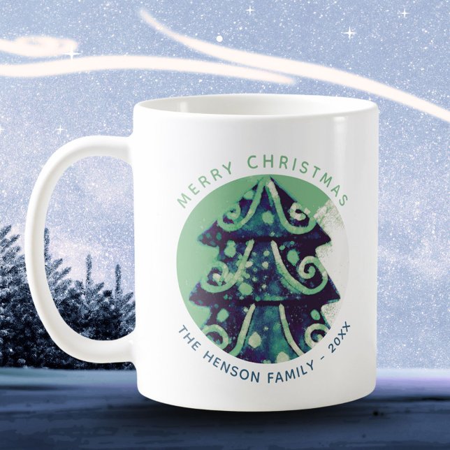 Weihnachtsbaum Familienname Kaffeetasse (Von Creator hochgeladen)