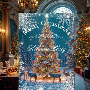 Weihnachtsbaum-Feier Winter Wonderland Einladung