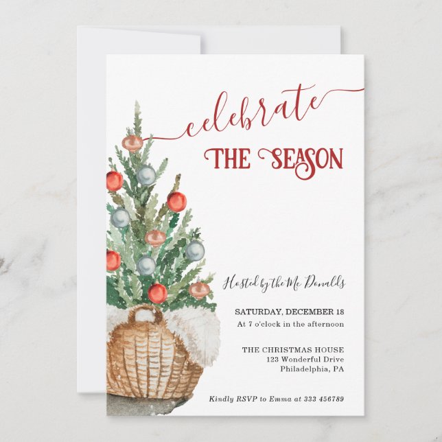 Weihnachtsbaum Feierabend Einladung (Vorderseite)