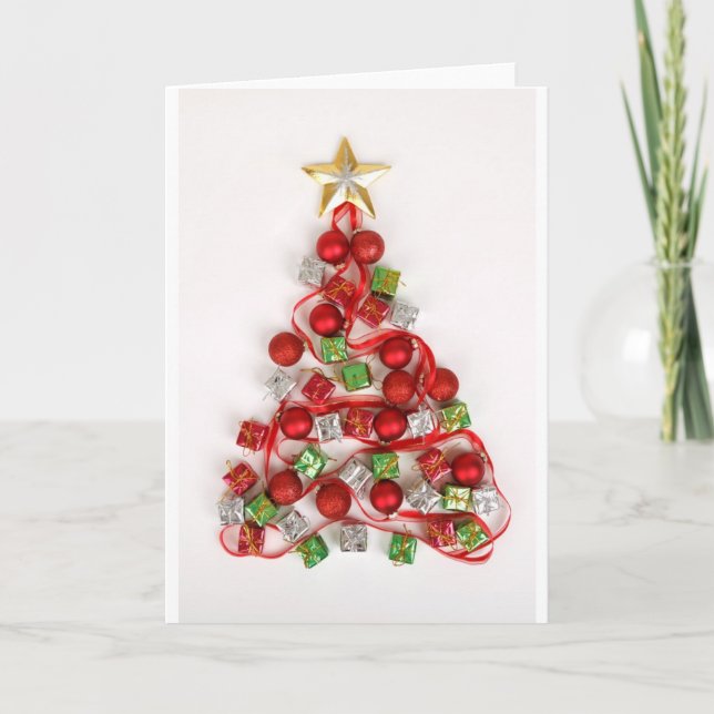 Weihnachtsbaum Feiertagskarte (Vorderseite)