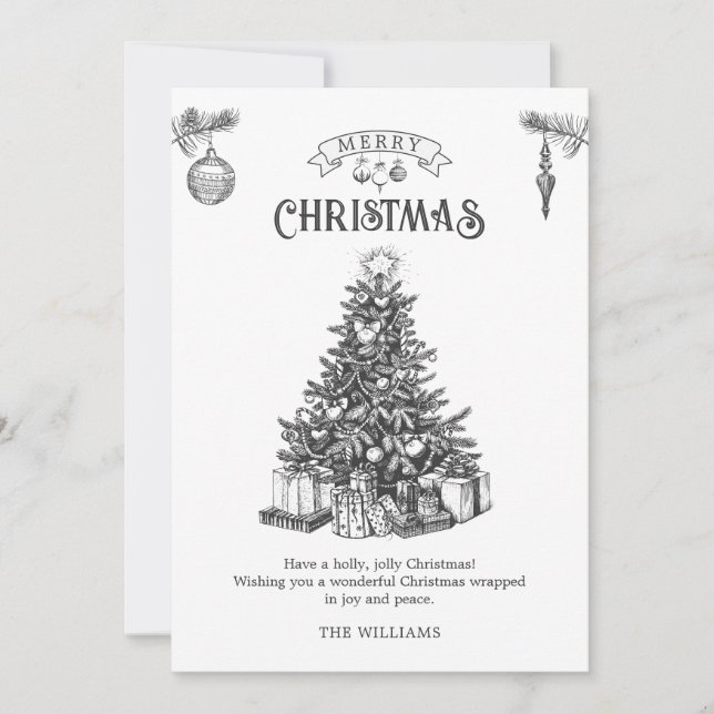 Weihnachtsbaum Feiertagskarte (Vorderseite)