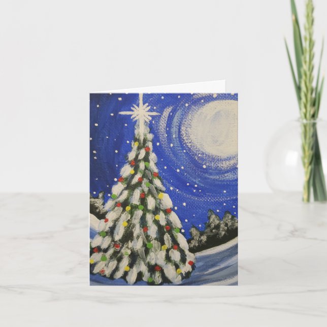 Weihnachtsbaum Feiertagskarte (Vorderseite)