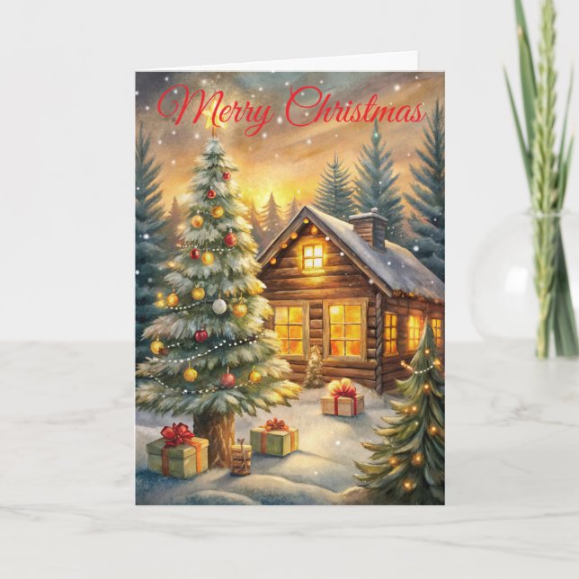 Weihnachtsbaum Feiertagskarte (Vorderseite)