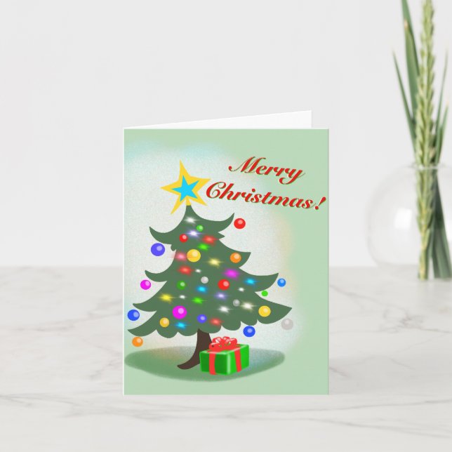 Weihnachtsbaum Feiertagskarte (Vorderseite)