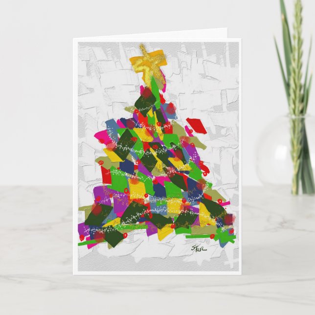 Weihnachtsbaum  feiertagskarte (Vorderseite)