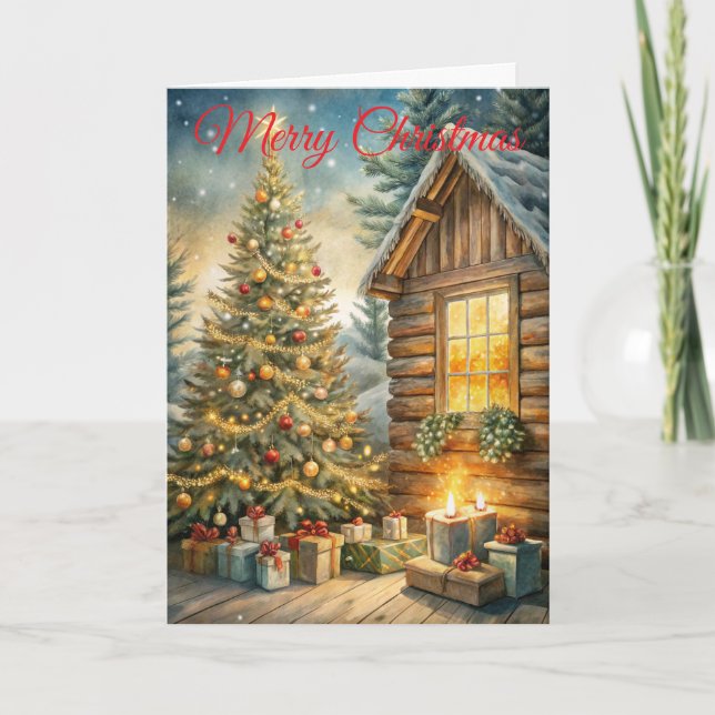 Weihnachtsbaum Feiertagskarte (Vorderseite)