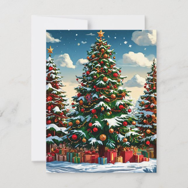 Weihnachtsbaum Feiertagskarte (Vorderseite)