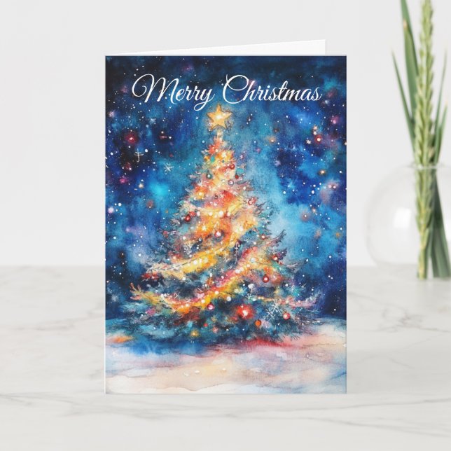 Weihnachtsbaum Feiertagskarte (Vorderseite)