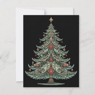 Weihnachtsbaum-Feiertagskarte mit Laune