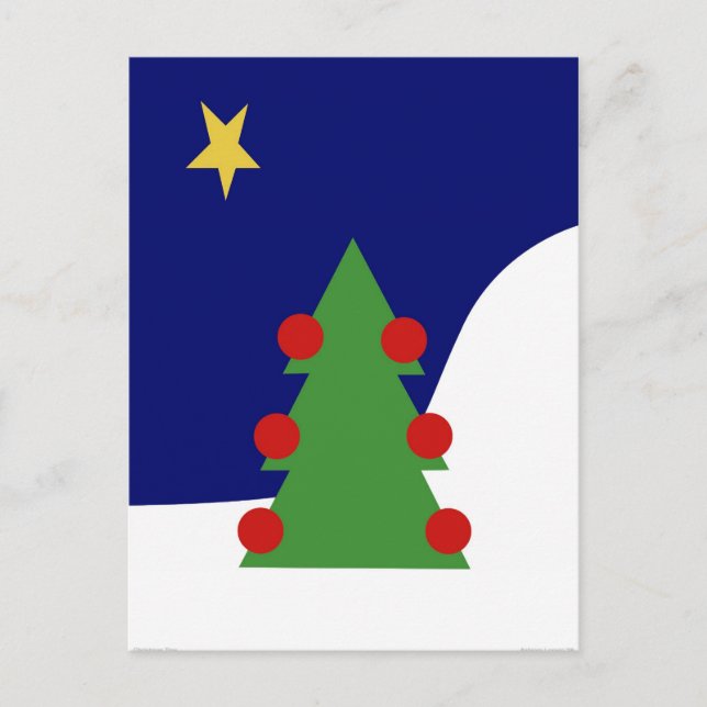 Weihnachtsbaum Feiertagspostkarte (Vorderseite)