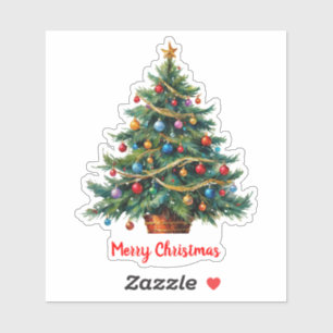Weihnachtsbaum festive Custom-Cut Vinyl Sticker