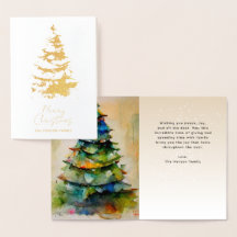 Weihnachtsbaum Festliche Wasserfarbe Kunst Gold