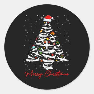 Weihnachtsbaum Flugzeuge Viele Frohe Weihnachten M Runder Aufkleber