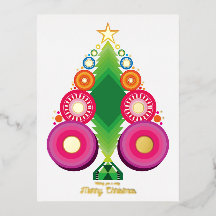 Weihnachtsbaum Foil Gold Postkarte