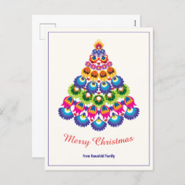 🎄 Weihnachtsbaum - Folklore-Stil Feiertagspostkarte