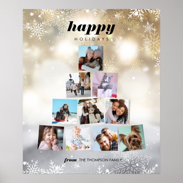 Weihnachtsbaum-Foto Collage Holiday Poster (Vorne)