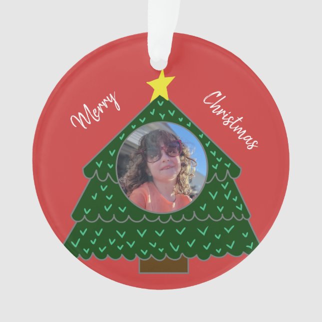 Weihnachtsbaum Foto Ornament (Vorderseite)