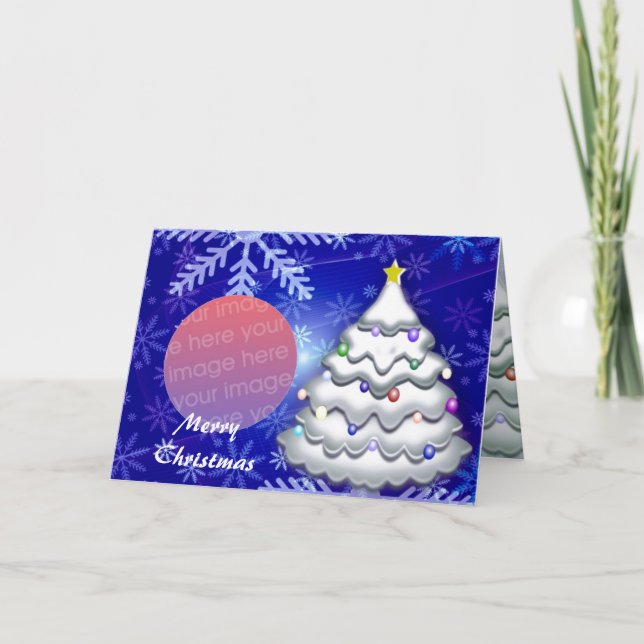 Weihnachtsbaum-Foto-Rahmenkarte Feiertagskarte (Vorderseite)