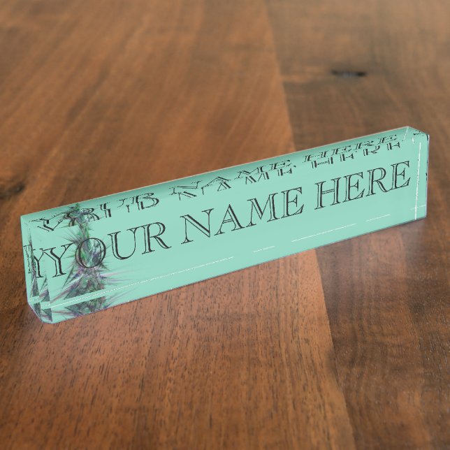 Weihnachtsbaum-Fraktal-Namensschild Namensplakette (Seite)