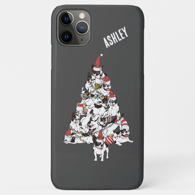 Weihnachtsbaum Französischer Bulldog Welpe Case-Mate iPhone Hülle (Rückseite)