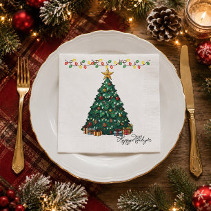 Weihnachtsbaum Frohe Feiertage Papier Serviette