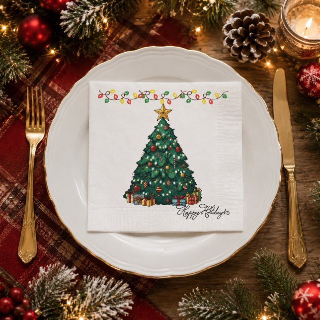 Weihnachtsbaum Frohe Feiertage Papier Serviette (Von Creator hochgeladen)