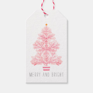 Weihnachtsbaum frohe und helle Ferien Geschenkanhänger