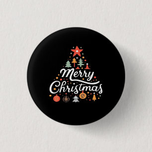Weihnachtsbaum Frohe Weihnachten Klassiker Button