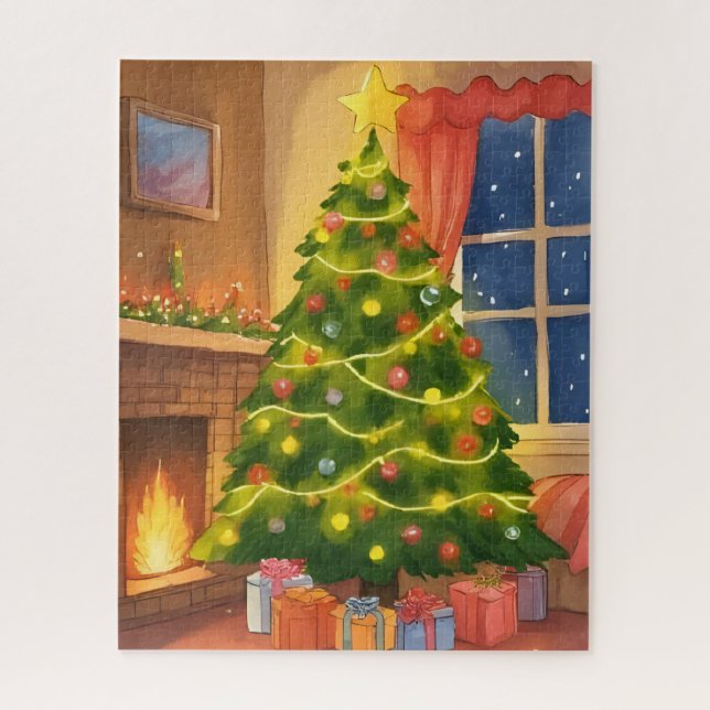 Weihnachtsbaum | Frohe Weihnachten Malerei (Vertikal)