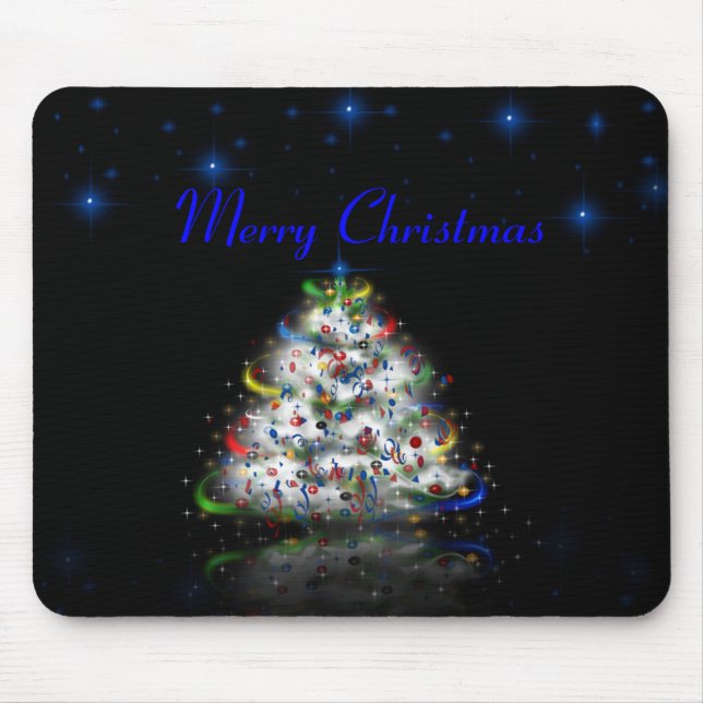 Weihnachtsbaum-frohe Weihnachten Mousepad (Vorne)
