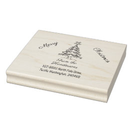 Weihnachtsbaum, Frohe Weihnachten, Name und Anschr Gummistempel