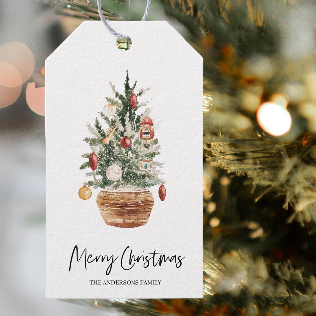 Weihnachtsbaum | Frohe Weihnachts-Geschenketikette Geschenkanhänger (Von Creator hochgeladen)