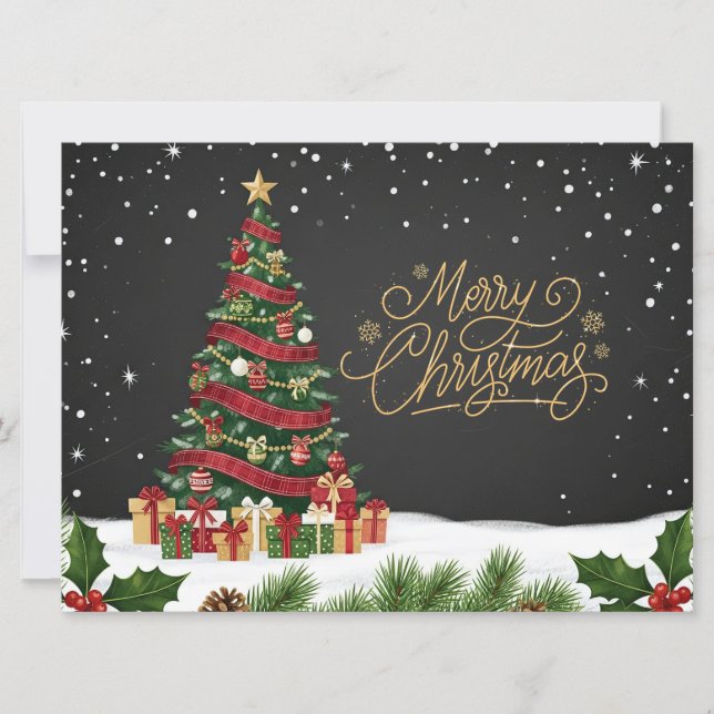 Weihnachtsbaum Frohe Weihnachtskarte Feiertagskarte (Vorderseite)
